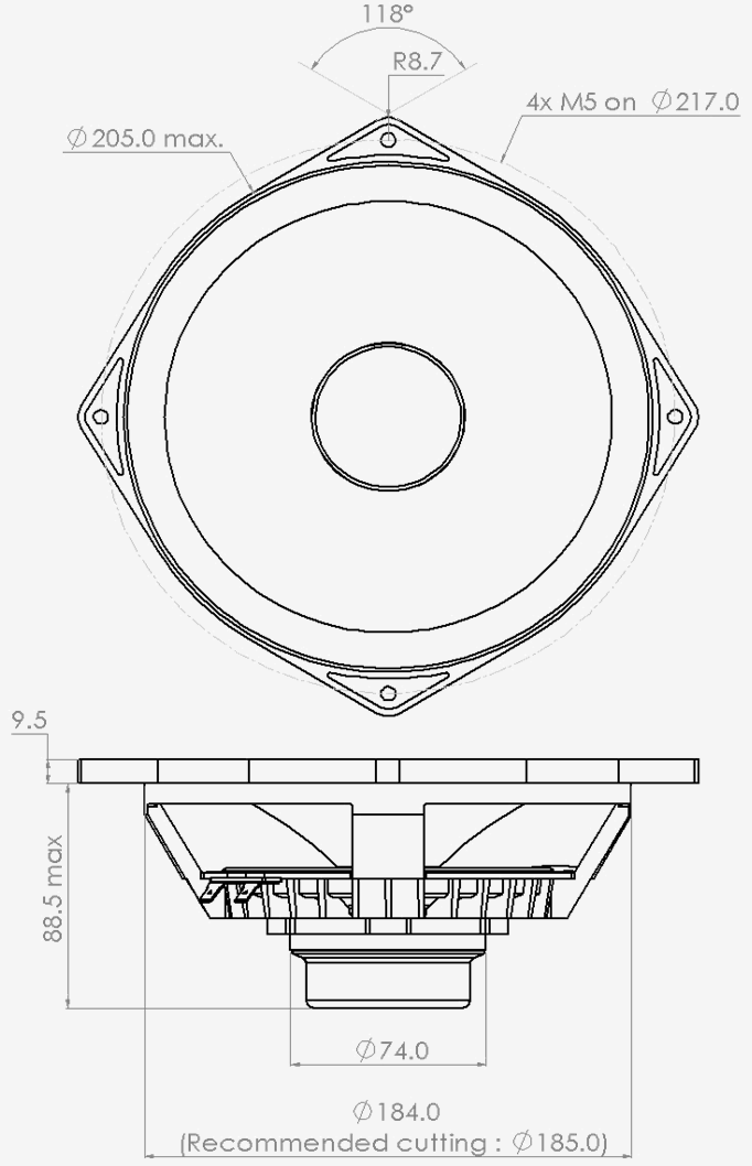 PHL audio 2040NdU Dimensions