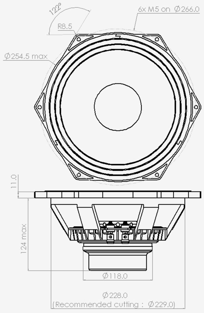 PHL audio 3411NdU Dimensions