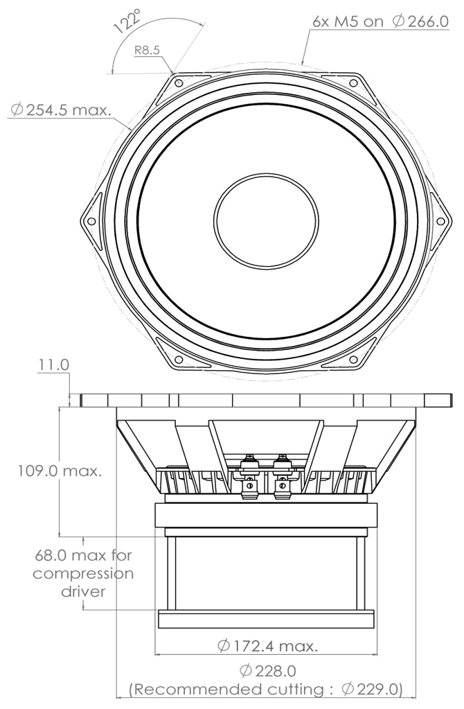 PHL audio 3481-14 Dimensions