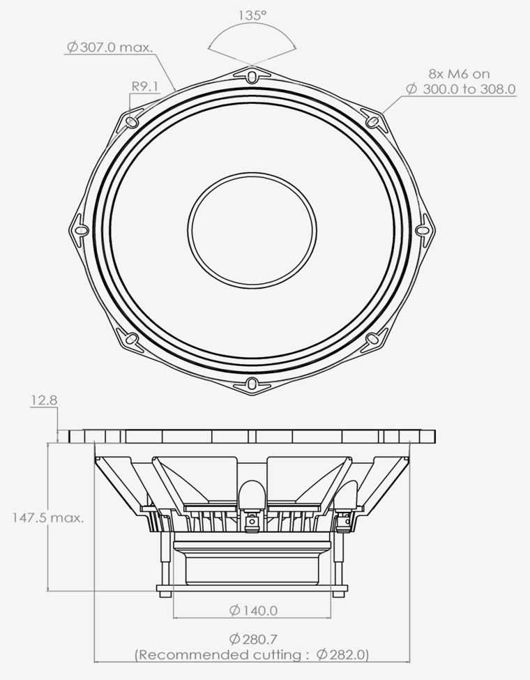 PHL audio 4071NdU-19 Dimensions