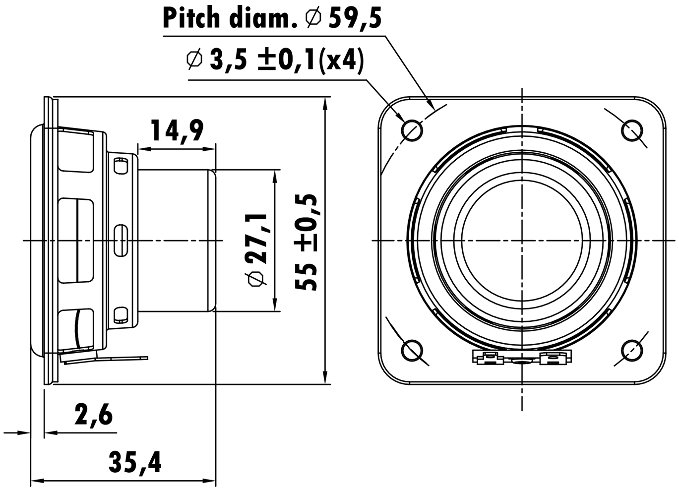 PUNKTKILDE ASDML0800-0200 Dimensions