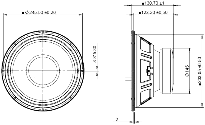 Peerless FSL-1025R03-06 Dimensions