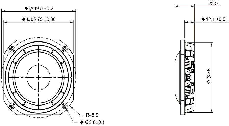 Peerless GBS-85N25PR07-04 Dimensions