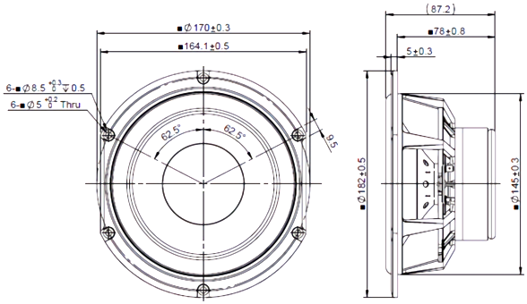 Peerless HDS-P831735 Dimensions