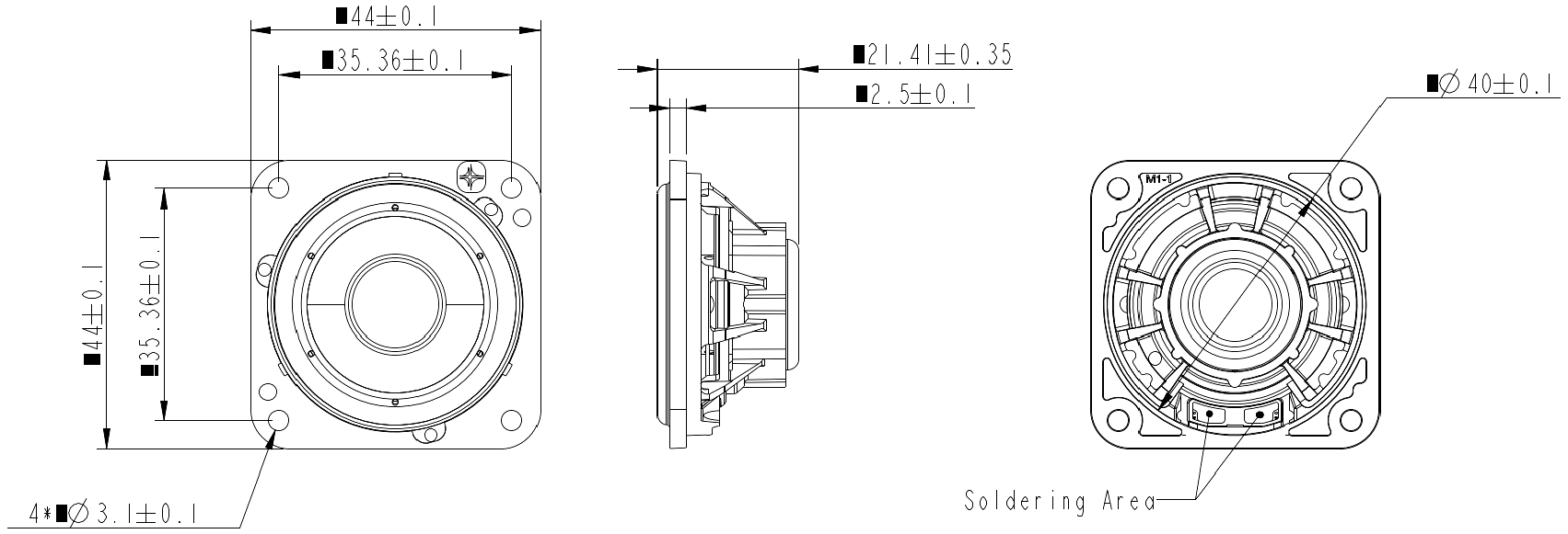 Peerless HVS-40N15GG01-04 Dimensions