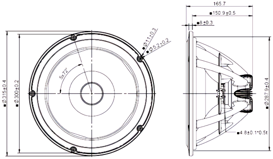 Peerless NE315W-08-HS Dimensions