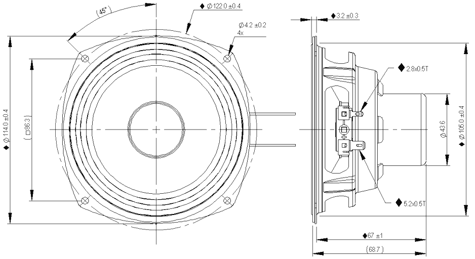 Peerless NSM-0412R00-08 Dimensions