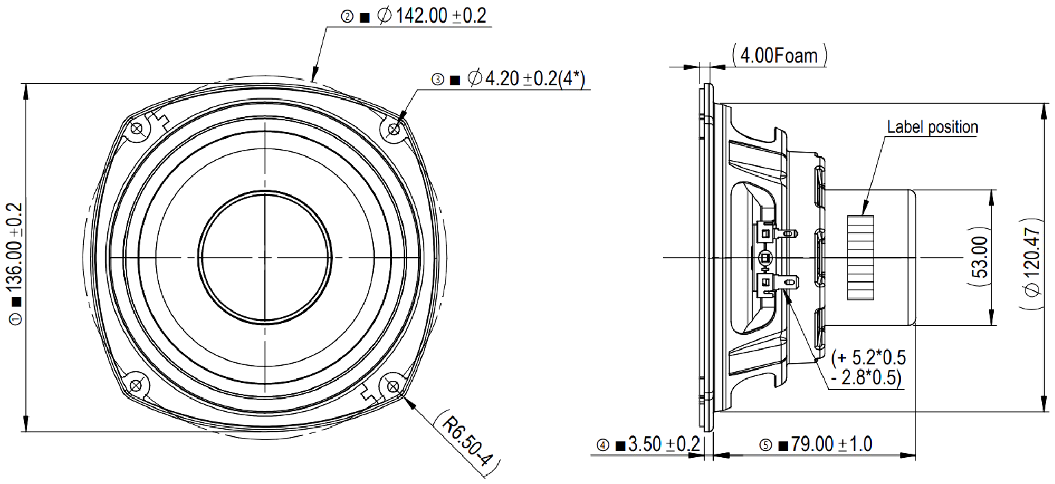 Peerless NSM-0515R00-16 Dimensions