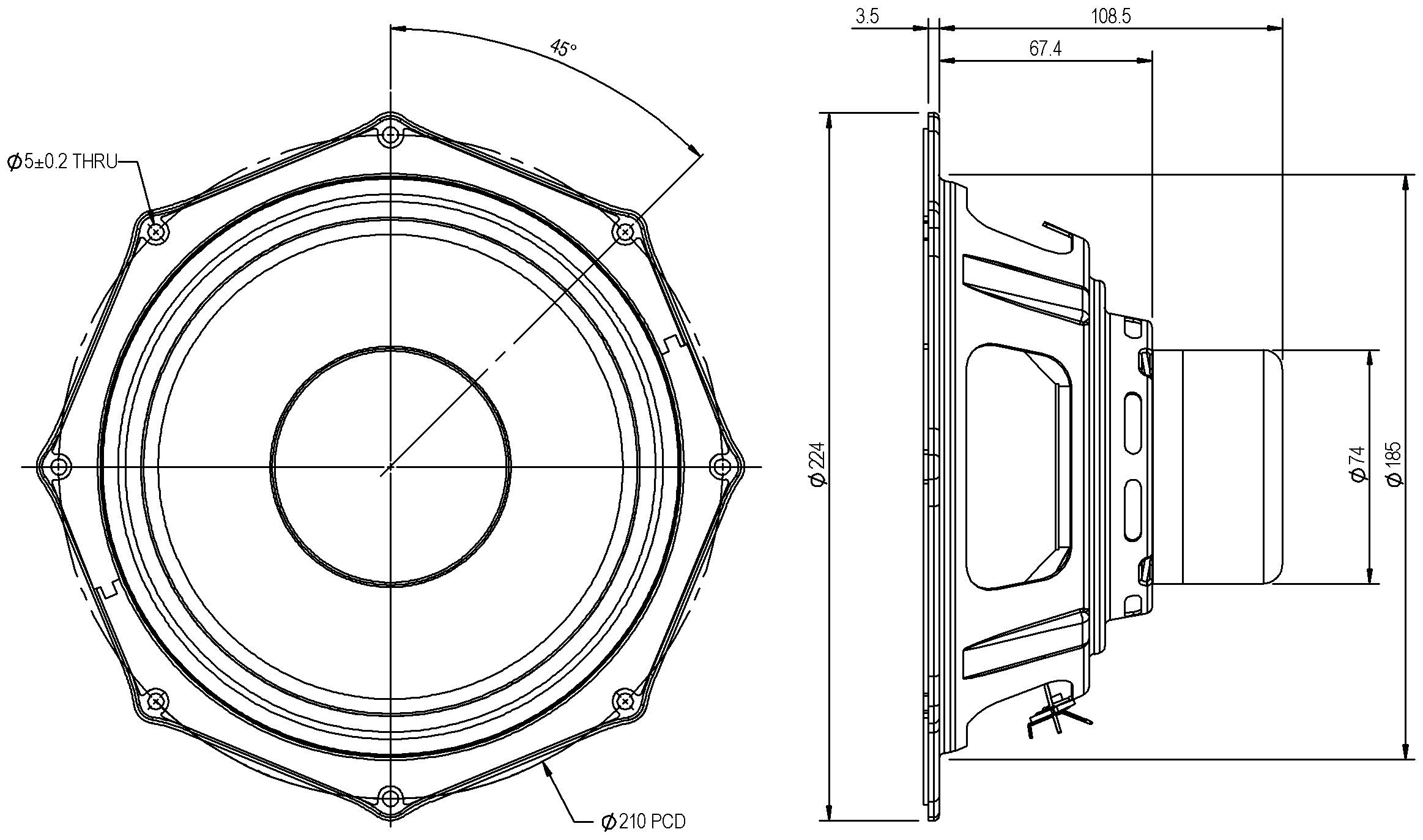 Peerless NSM-0820R00-04 Dimensions