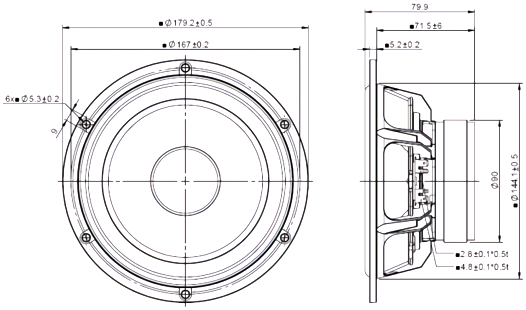 Peerless P18WJ02-04 Dimensions