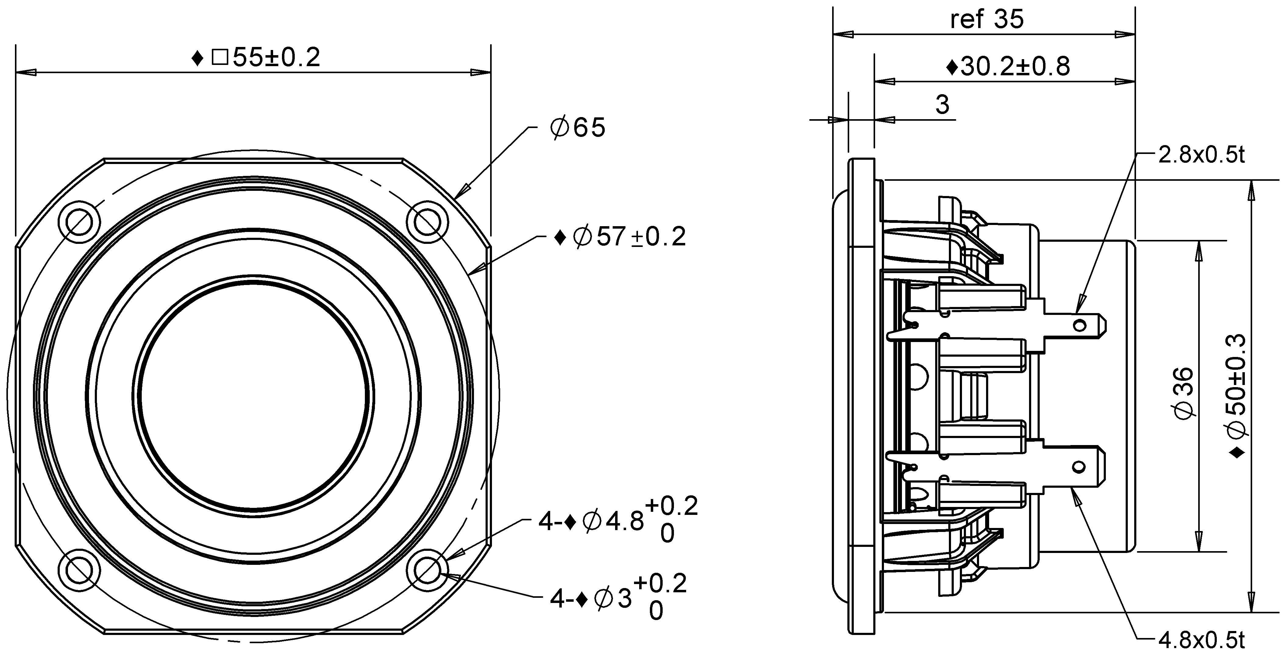 Peerless TPY02F04O0091 Dimensions