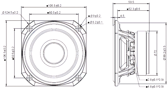 Peerless TPY04W04O0016ES Dimensions