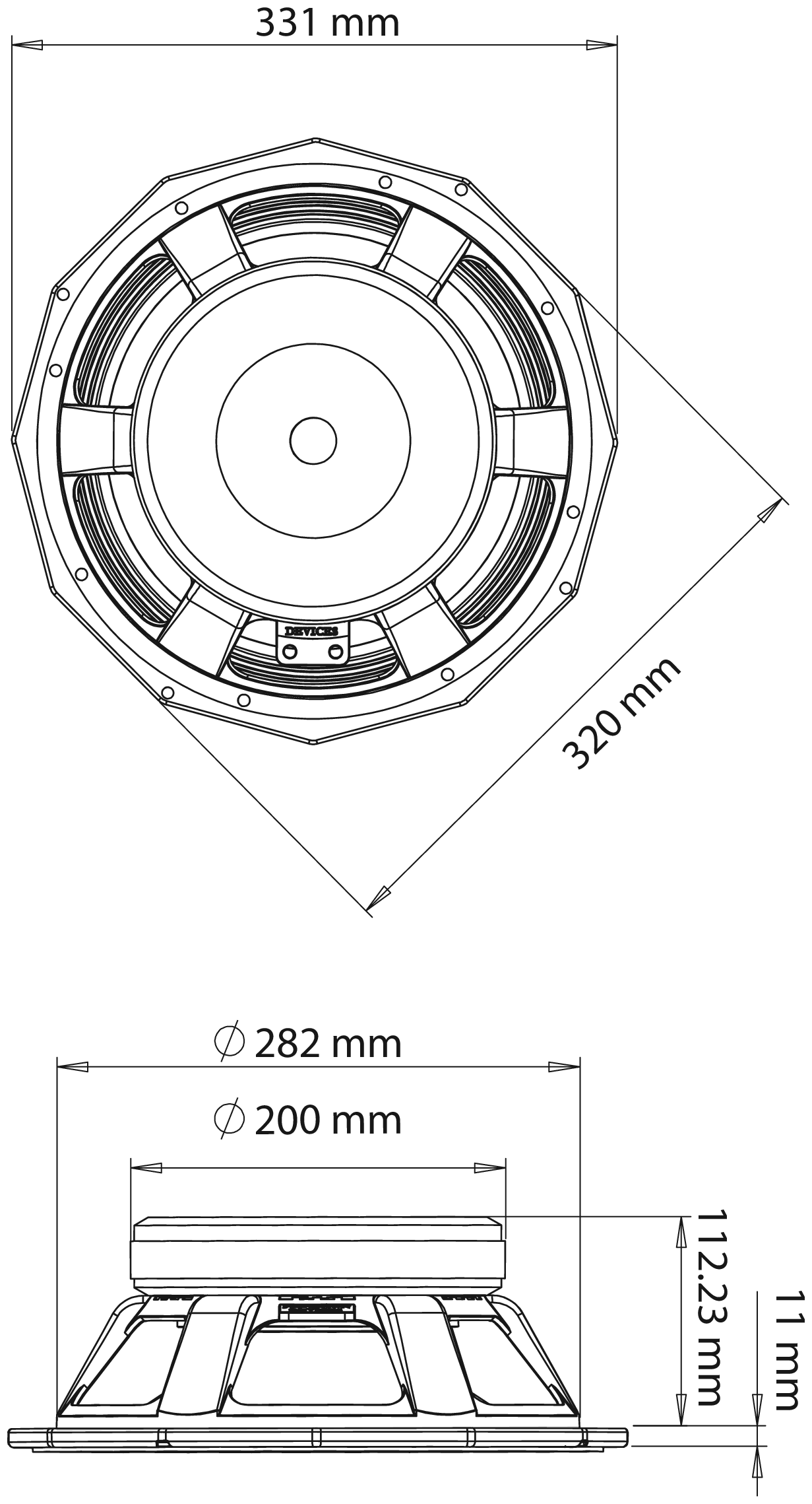 Precision Devices PD.121/2 Dimensions