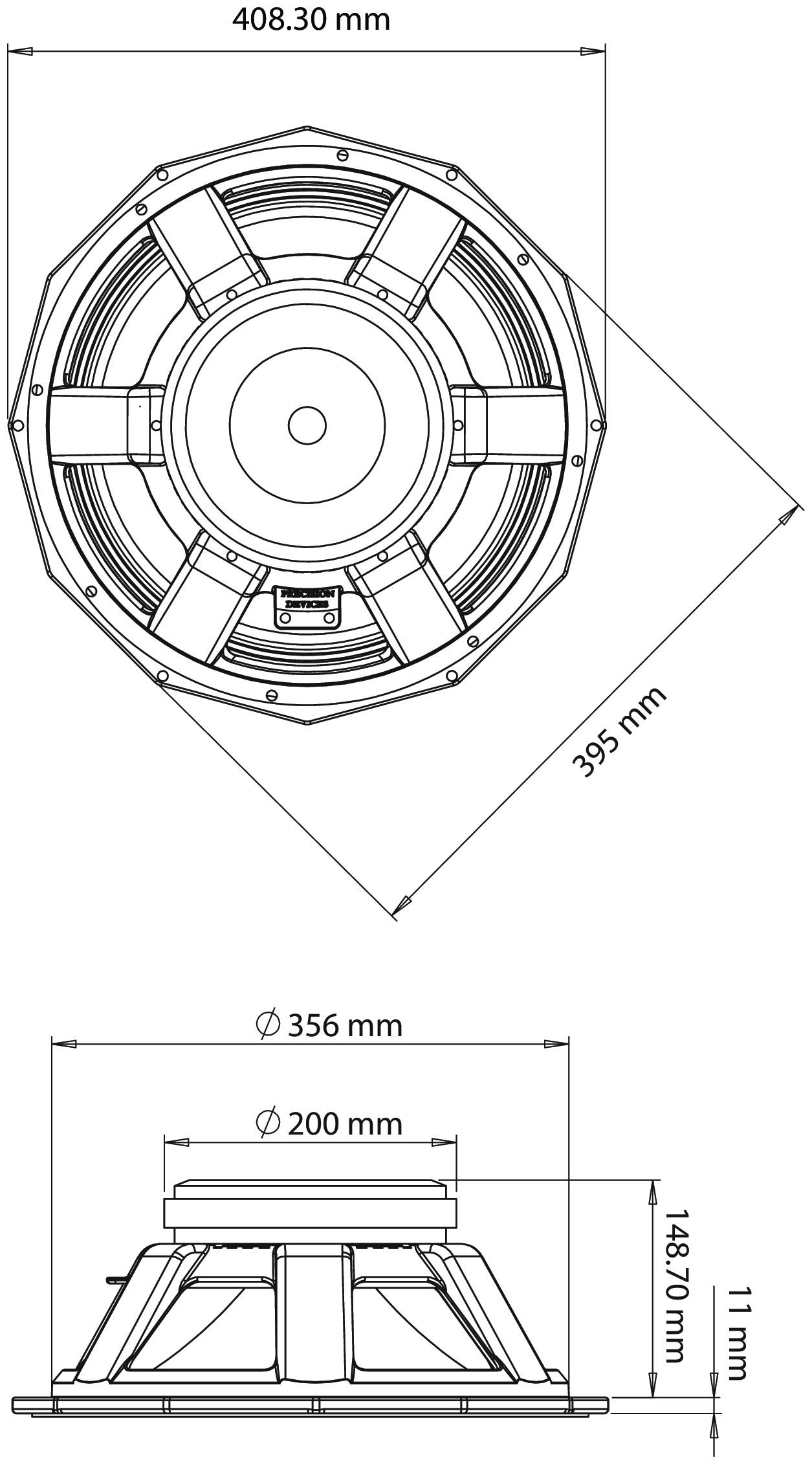 Precision Devices PD.153ER/2 Dimensions