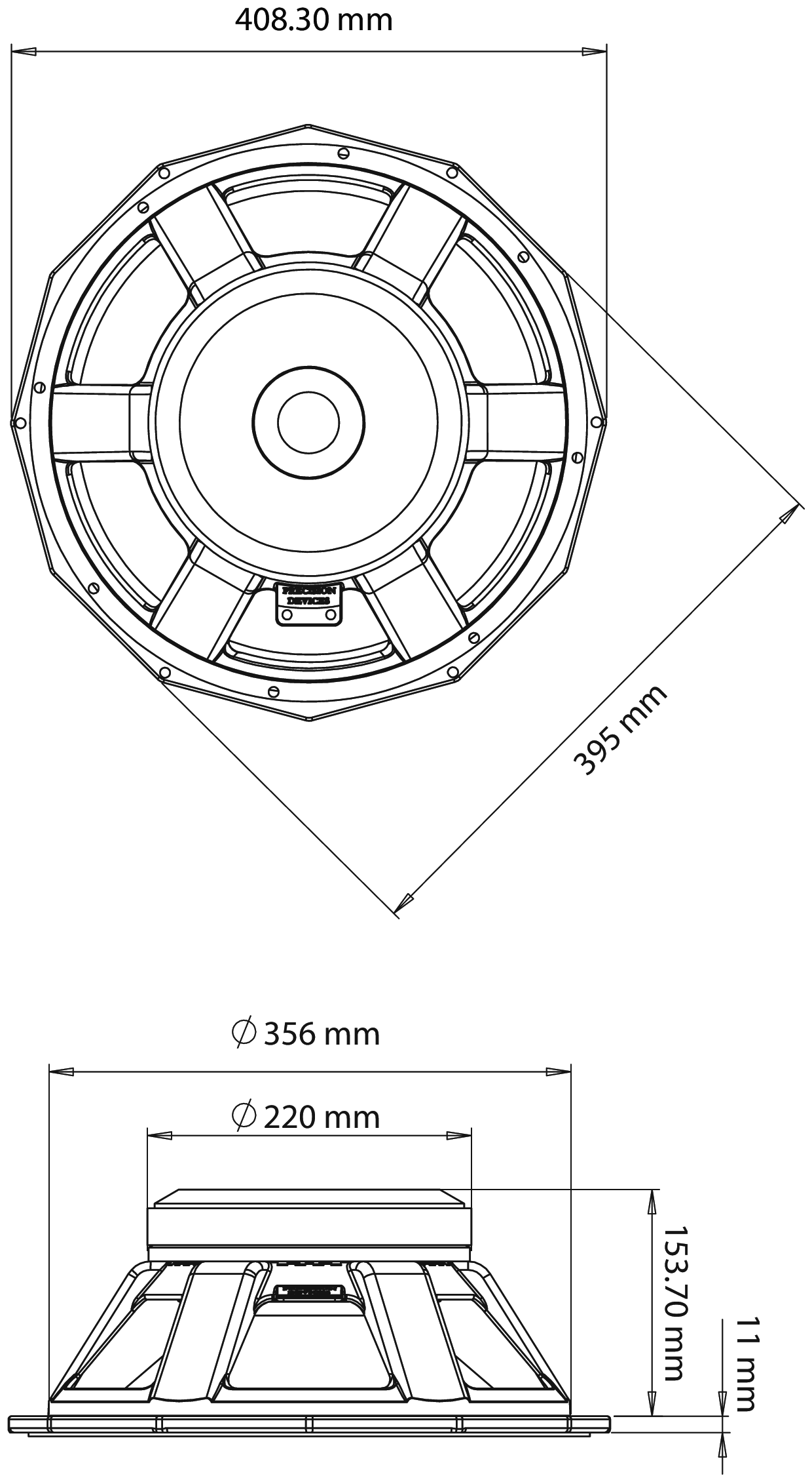 Precision Devices PD.1550/2 Dimensions