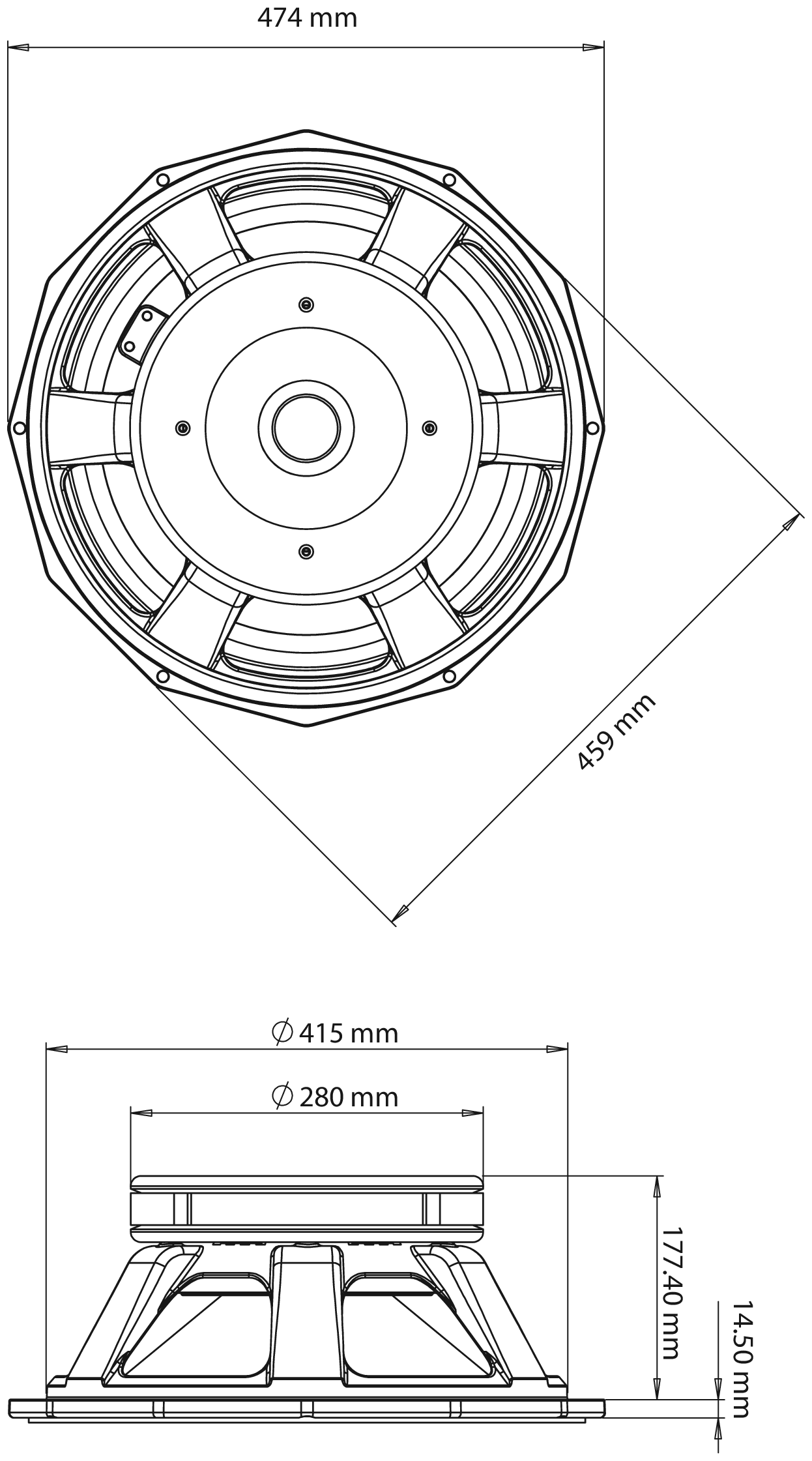 Precision Devices PD.1850/3 Dimensions