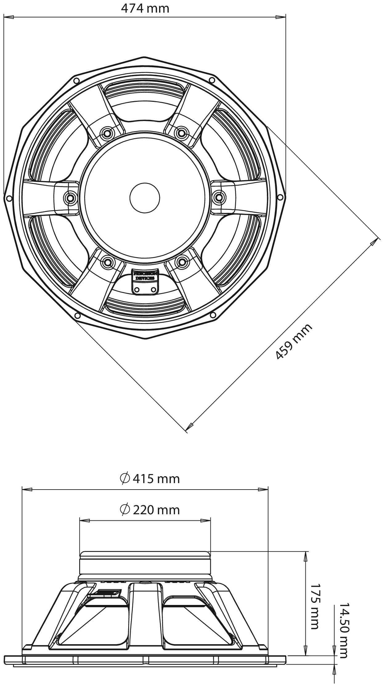 Precision Devices PD.186/3 Dimensions
