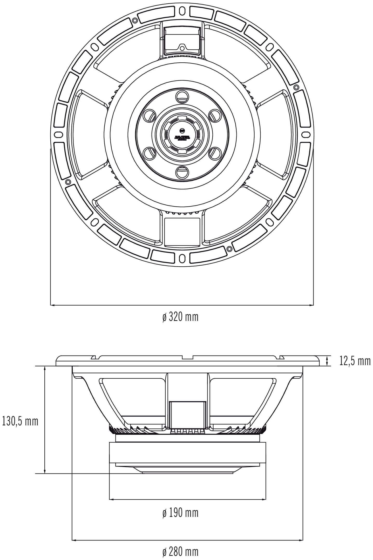 RCF MB12X301 Dimensions