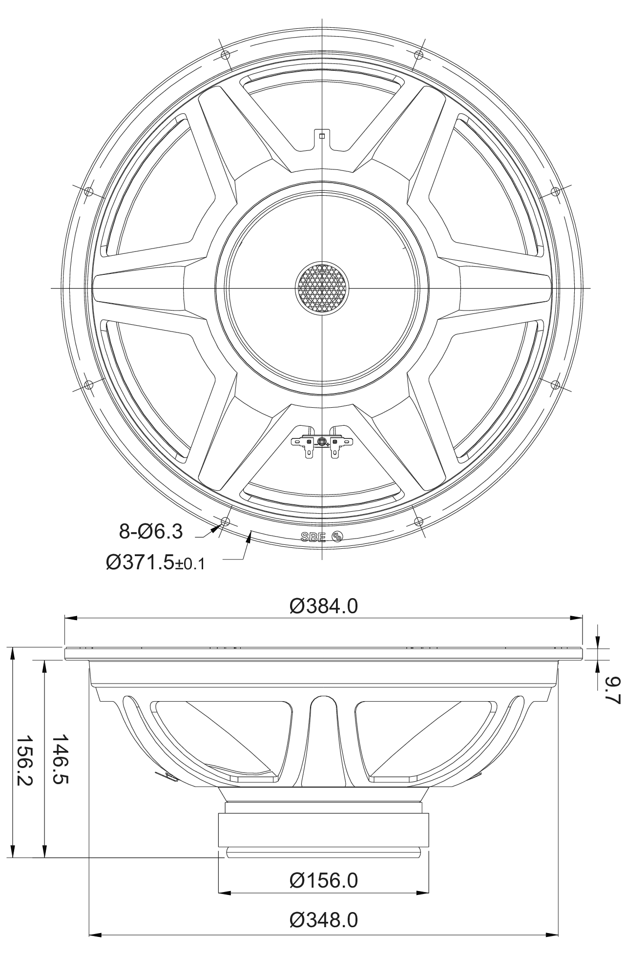 SB Audience BIANCO-15MW200 Dimensions