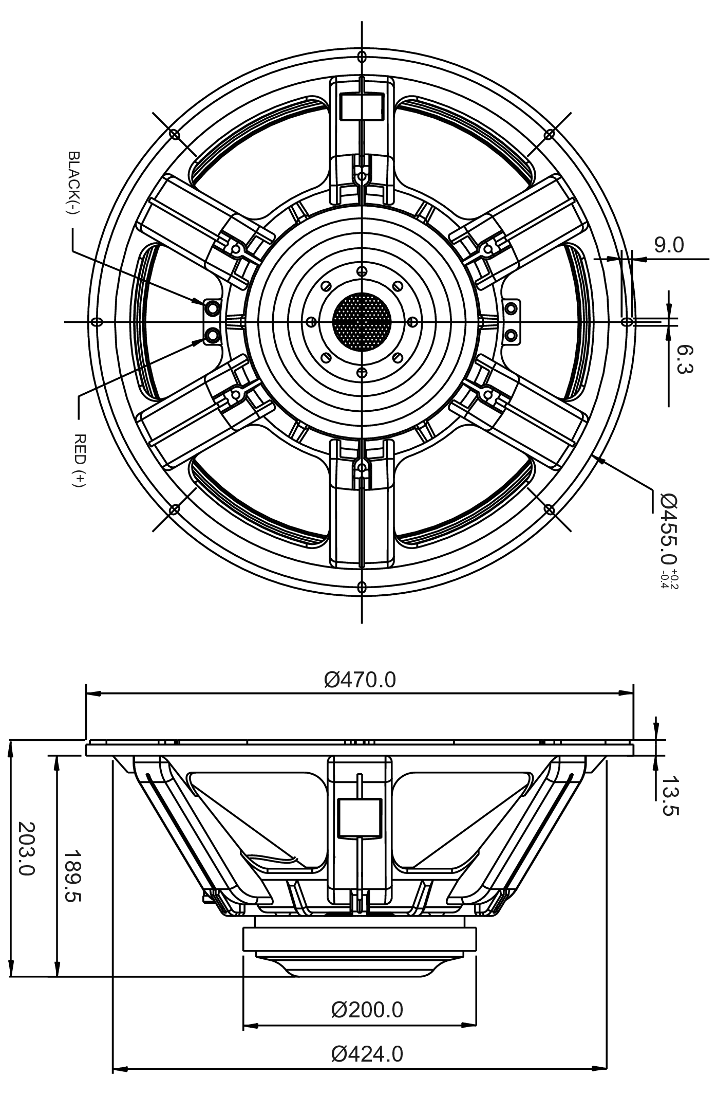 SB Audience BIANCO-18SW450 Dimensions