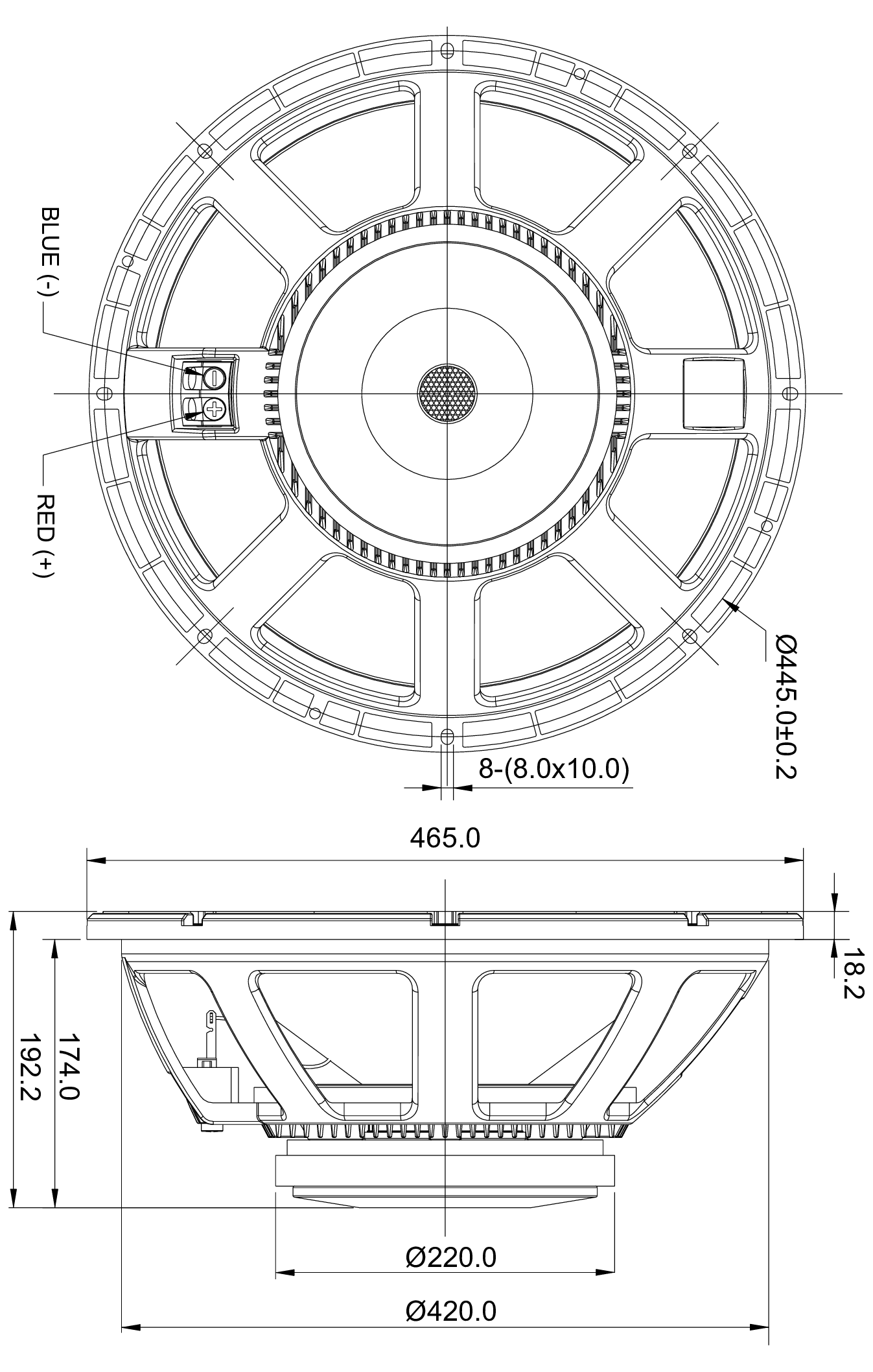 SB Audience BIANCO-18SW500 Dimensions