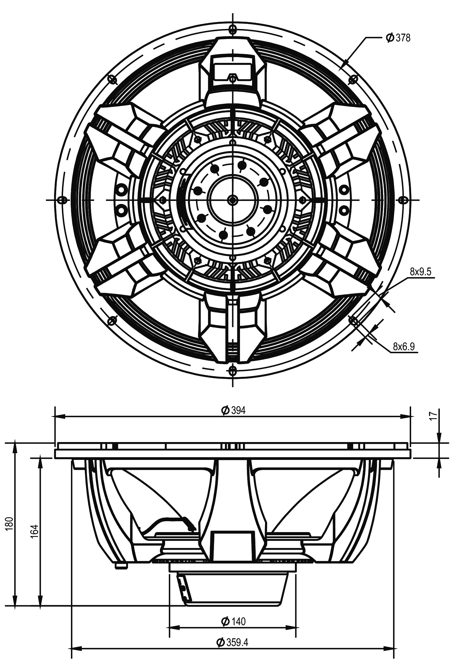 SB Audience NERO-15MWN700D Dimensions