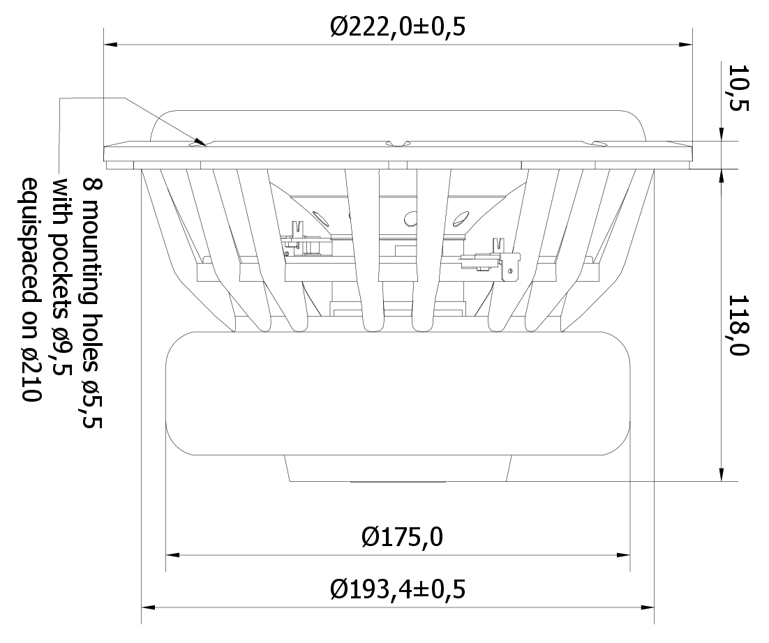 SEAS XM011-04 L22ROY2 Dimensions