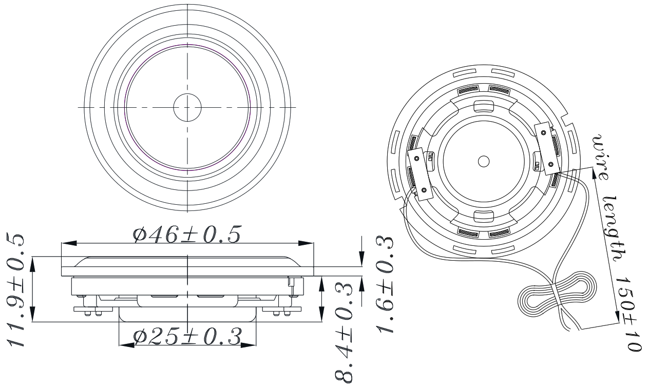 Tang Band W1-2396S Dimensions