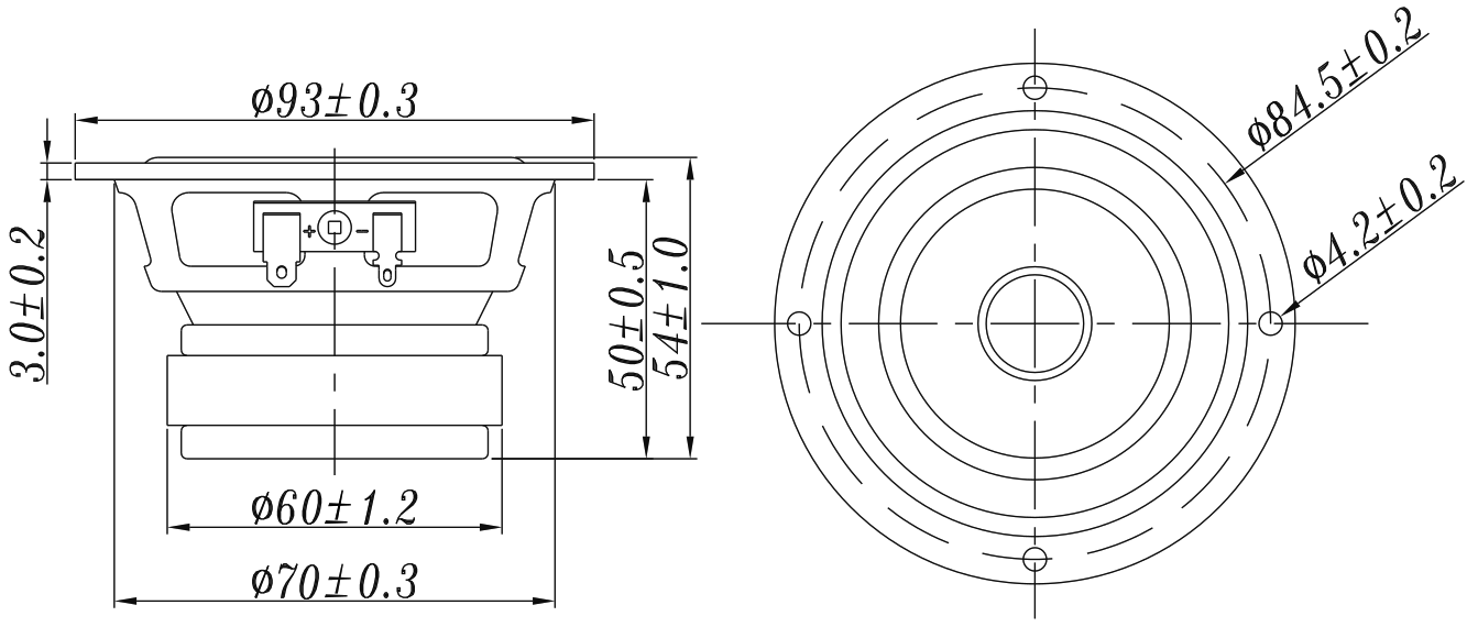 Tang Band W3-871B Dimensions