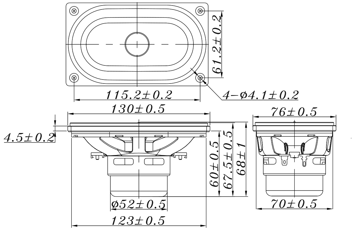 Tang Band W35-1315SJ Dimensions