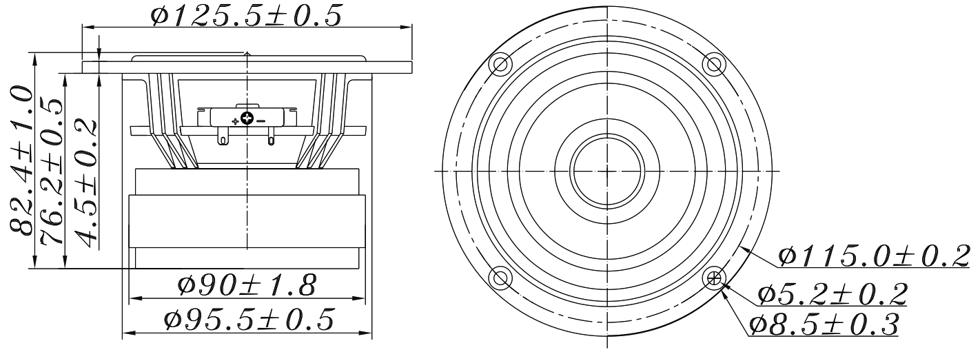Tang Band W4-2414 Dimensions