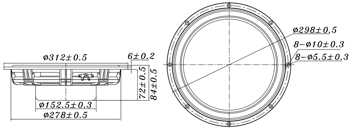 Tang Band WQ-1814SB Dimensions