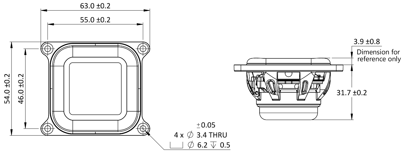 Tectonic BMR36S-4C Dimensions