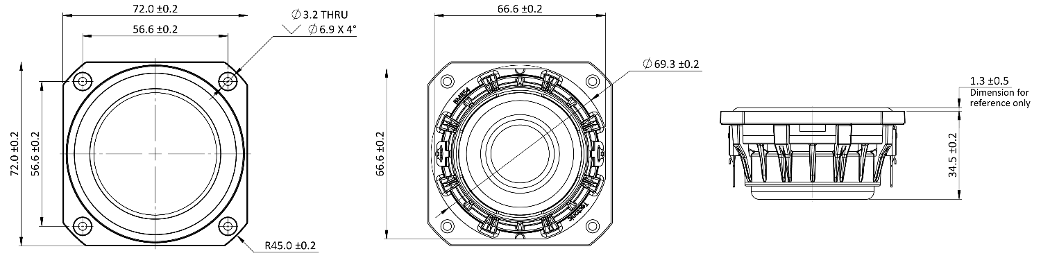 Tectonic BMR54C-2A Dimensions