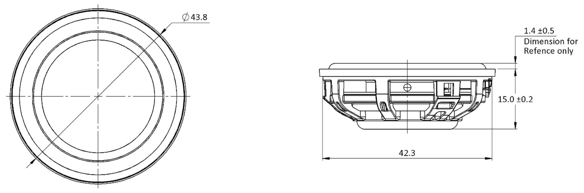 Tectonic TEBM35C015-6LW Dimensions