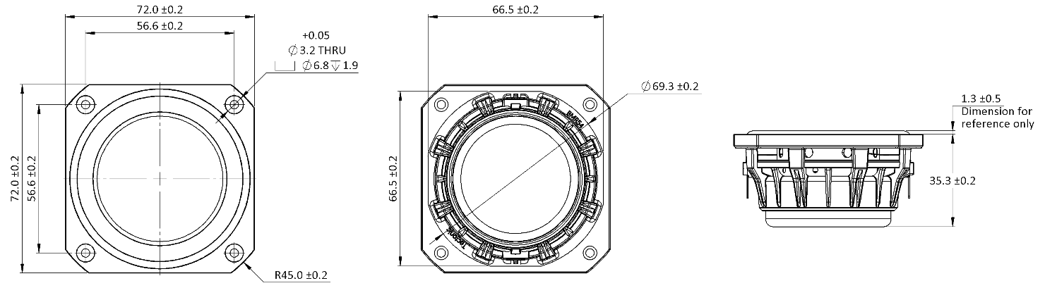 Tectonic TEBM54C30-8F Dimensions