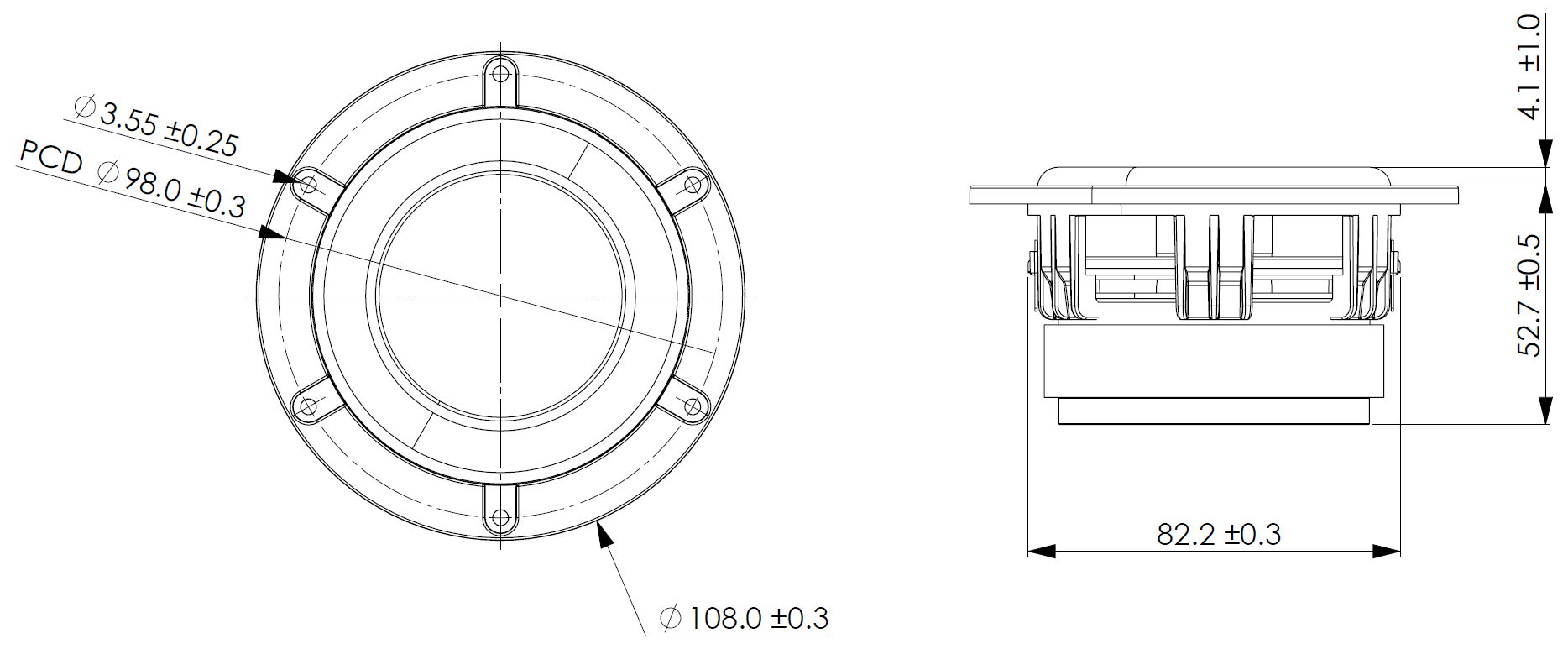 Tectonic TEBM65C20F-8 Dimensions