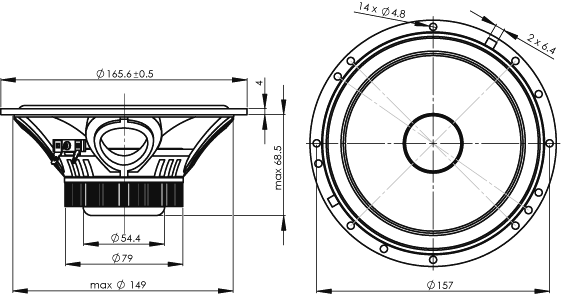 Wavecor WF166TU01 Dimensions