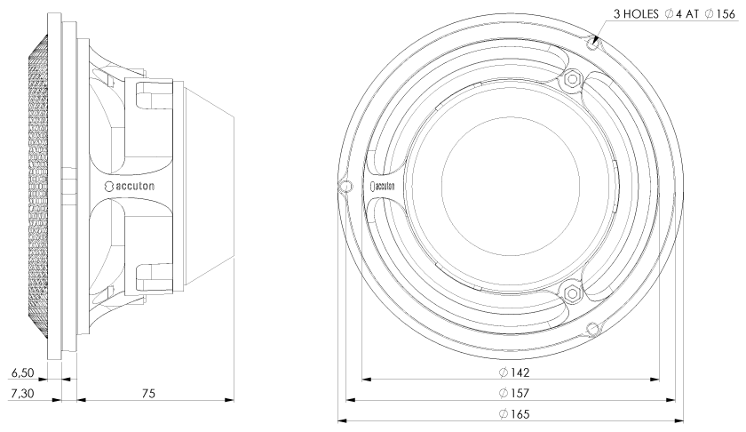 accuton C6.5AM-6-670 Dimensions